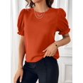 thumbnail image 5 of Yesfashion Womens Summer Tops 2025 Casual Crewneck Short Lantern Sleeve Blouse Pullover Shirts, 5 of 6
