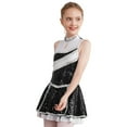 thumbnail image 3 of iiniim Kids Girls Cheer Leader Uniform Shiny Sequins Stage Performance Party Fancy Dress Size 6-16 Black 10, 3 of 7