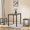 thumbnail image 2 of Renwick 3-Piece Dining Set with Industrial Table and 2 Backless Chairs, Gray, 2 of 9