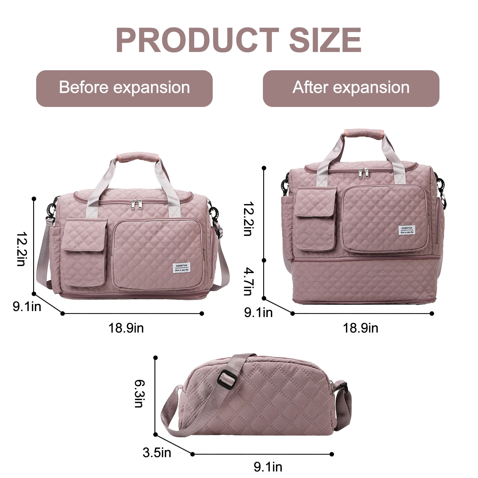 Gynky Travel Duffle Bag Weekender Bags for Women with Shoe Compartment Carry on Overnight Bag with Toiletry Bag Hospital Bag for Labor and Delivery Weekender Overnight Bag for Trave Sport Hospital