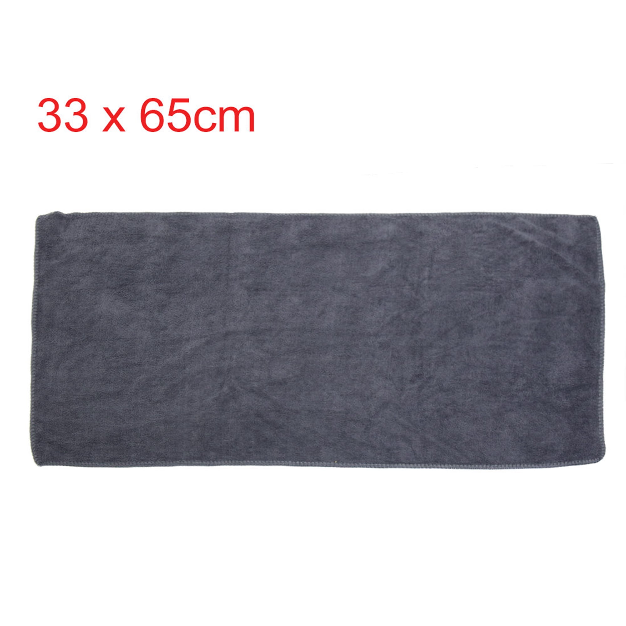 Unique Bargains 2Pcs Red Gray Home Car Body Polishing Cleaning Wipe Towel 33cm x 65cm