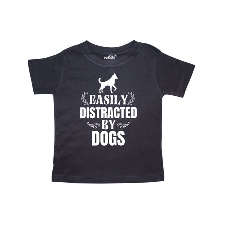 

Inktastic Easily Distracted by Dogs Gift Toddler Boy or Toddler Girl T-Shirt