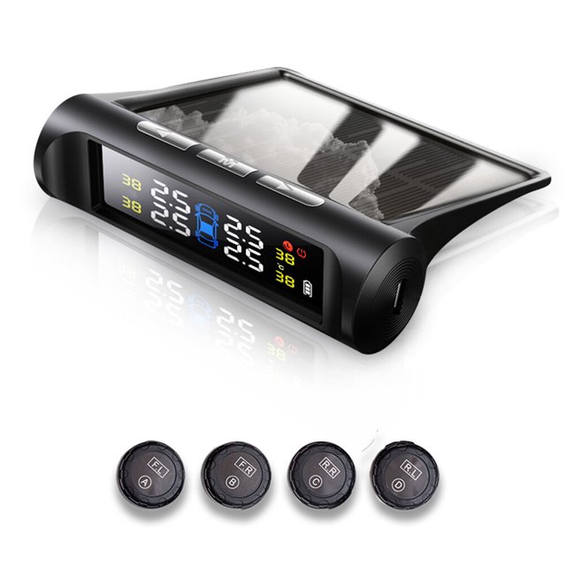 Sensor TPMS externo, sistema de monitoreo de presión de neumáticos solar para automóvil C240 Sistema de monitoreo de presión de neumáticos con energía solar Experiencia incomparable