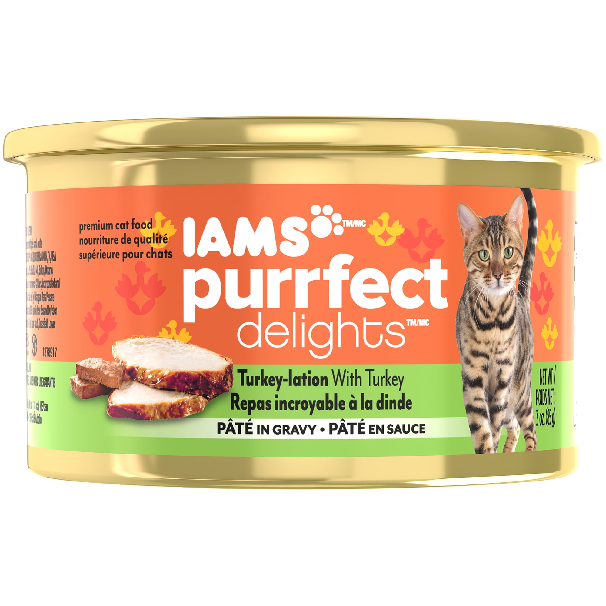 (24 Pack) Iams Purrfect Delights Pate in Gravy Turkeylation Entree Wet
