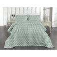 thumbnail image 2 of Ambesonne Abstract Modern Art Quilted Coverlet 2 Pcs, X Stripes Print, Twin Size, Pale Teal and Forest Green, 2 of 4