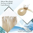 thumbnail image 5 of MY-LADY 50S 1G Remy Micro Beads Hair Extensions Human Hair Thick Invisible Nano Beads Micro Link Hairpiece 20inch #60 Platinum Blonde, 5 of 8