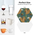 thumbnail image 4 of KLL Drink Coasters Set Hexagon of 4,PU Leather Absorbent Coasters Set Decorative Coffee Cup Coasters Housewarming Gift for Home Decor-Knitted Woodland Squirrel, 4 of 5