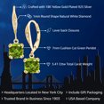 thumbnail image 2 of Gem Stone King 18K Yellow Gold Plated Silver Green Peridot and White Diamond Earrings for Women (3.41 Cttw, Gemstone August Birthstone, Cushion 7MM), 2 of 6