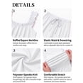 thumbnail image 4 of JWD Womens Two Piece Pajama Set Soft Sleeveless Ruffle Strap Cami Top and Long Pants Lightweight Lounge Sleepwear White 2XL, 4 of 7
