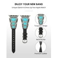 thumbnail image 3 of TOYOUTHS Leather Band Compatible with Apple Watch Band 49mm(Ultra) 45mm 44mm 42mm, Turquoise Apple Watch Bands Women, Boho Ethnic Antique Jewelry Style Strap for Iwatch Series SE/8/7/6/5/4/3/2/1, 3 of 7
