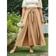 thumbnail image 4 of Pantalones Casuales de Pierna con Abertura para Mujer, Pantalones de Playa Holgados Estilo Palazzo de Cintura Alta, Pantalones de Verano Estilo Bohemio con Bolsillos. Caqui L, 4 of 8