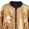 thumbnail image 3 of OGLCCG Girls Sequin Jacket Sparkly Glitter Bomber Jacket Kids Fashion Zipper Bright Colors Coat Long Sleeve Jackets,Size 8,Gold, 3 of 5