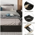 thumbnail image 3 of VanAcc King Size Lift up Storage Platform Bed Frame, Metal Bed Frame with Wooden Slats Support, Large Storage Space, Noise Free, Easy Assembly, Black, 3 of 7