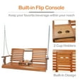 Outdoor Wooden Porch Swing, 2 Person Heavy Duty Hanging Patio Swing