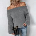 thumbnail image 5 of Aoochasliy Womens Sweaters Clearance Pullover Cardigan Solid Long Sleeve One Shoulder Cardigan Tops, 5 of 6