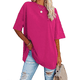 thumbnail image 1 of Camiseta Básica de Corta con Cuello en V, Color Rosa y Rojo, Talla L, 1 of 5