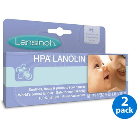 (2 Pack) Lansinoh Breastfeeding - HPA Lanolin, 1.41 (Best Nipple Cream For Breastfeeding Babies)