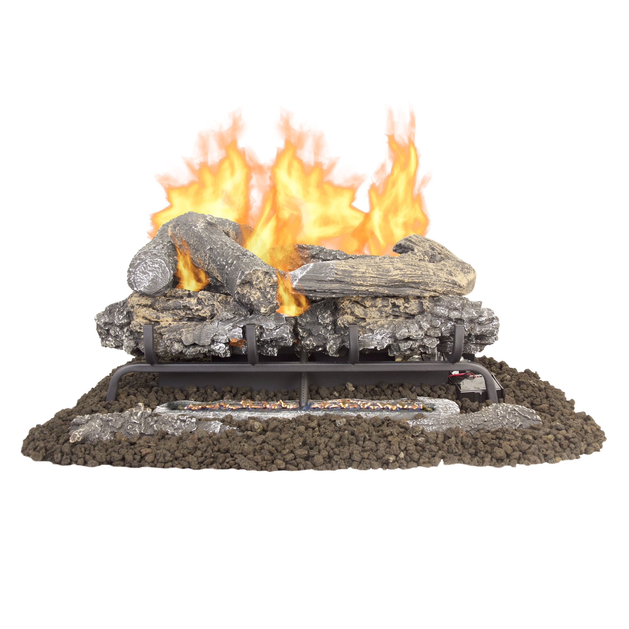 24 In Split Oak Vented Natural Gas Log Set Dual Burner Chimney Fireplace Fire 
