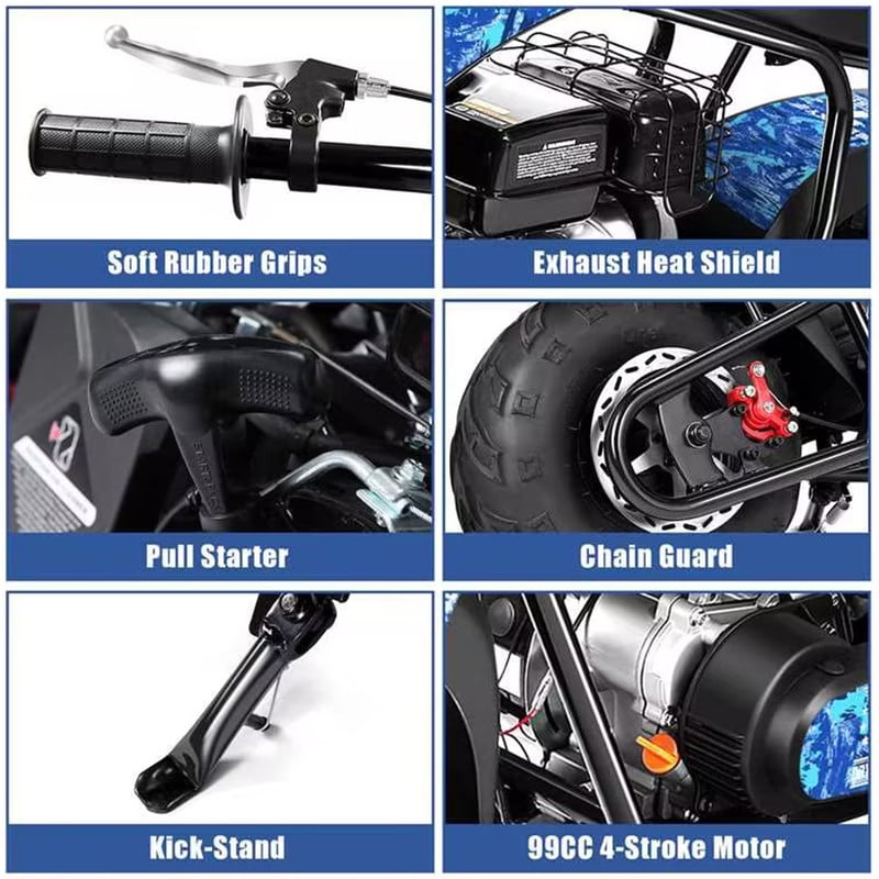 Oryxearth Max OGM99 Gas Powered Mini Dirt Bike,99CC 4 Stroke Off Road Bike for Teens and Adults,up to 18 MPH, Blue