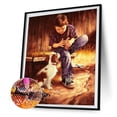 thumbnail image 1 of Cuadros Decorativos Kit de pintura de diamante 5D Niño y perro Taladro redondo completo DIY Rhinestone (W883) Tmvgtek embutido en tela, 1 of 9