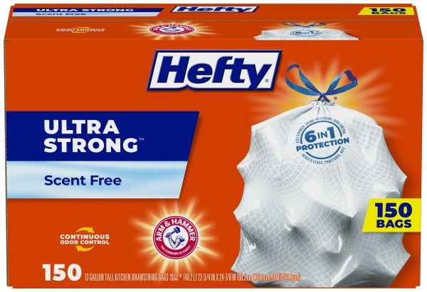 Hefty Ultra Strong 13-Gallon Kitchen Drawstring Trash Bags (150 ct.)