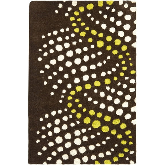SAFAVIEH Soho Hudson Geometric Dotted Wool Area Rug, Brown/Beige, 2' x 3'
