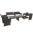 thumbnail image 3 of Gymax 8PCS Patio Conversation Set Outdoor Rattan Furniture Set w/ White Cushions, 3 of 10