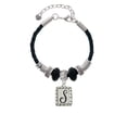 thumbnail image 2 of Delight Jewelry Silvertone Pebble Border Initial - S Sister Celtic Knot Leather Bead Bracelet, 7"+2" Extender, 2 of 4
