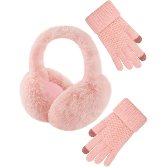 Fashion Winter Ear Muffs for Women Faux Fur Warm Earmuffs Cold Weather Fluffy Ear Warmers Foldable Ear Covers Headband