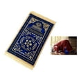 thumbnail image 4 of spellwife Muslim Prayer Rug Eid Embroidery Tapestry Carpet Non-Slip Mat Blue, 4 of 8