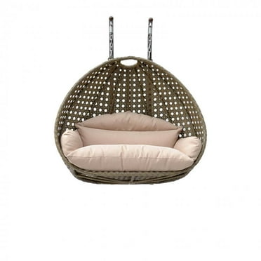 LeisureMod Charcoal Wicker Hanging person Egg-Shaped Swing Chair, - Walmart.com