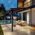 thumbnail image 2 of Sumnthink 10'x12' Hardtop Gazebo, Gazebo Pergola with Sloped Roof, Large Wall-Mounted Heavy Duty Awnings, for Patio, Deck and Backyard, 2 of 8