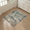 thumbnail image 3 of ODIKA 3'x5' Blue Beige Abstract Distressed Vintage Washable Area Rug Contemporary Weathered Paint Drip Artistic Modern for Hallway, Laundry Room, Non-Slip, Flatweave, Easy Care, 3 of 7