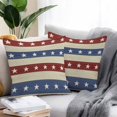 thumbnail image 2 of 4th of July Throw Pillow Covers 24x24 Inch Set of 2, Blue Red Star Striped Independence Day Waterproof Outdoor Pillow Covers, Decorative Cushion Pillowcases for Couch, Sofa, Bed, Garden, Patio, 2 of 9