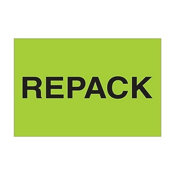 Tape Logic Labels "Repack" 2 x 3" Fluorescent Green 500/Roll (DL1613)