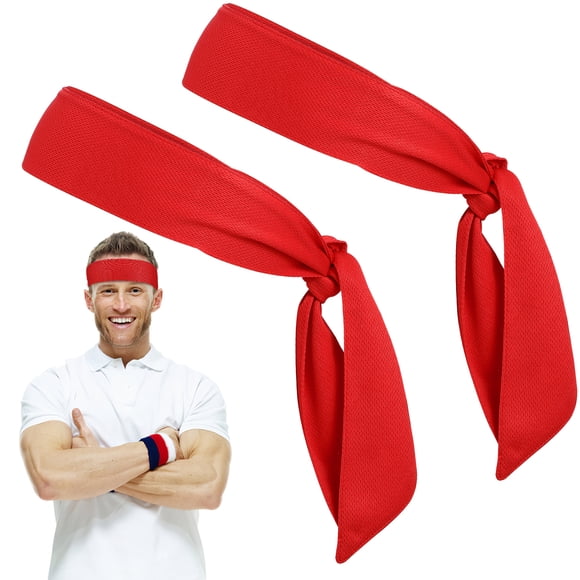 2 Pcs Bandeaux à Nouer pour Hommes et Femmes, Bandanas Auto-Agrippants Ajustables, Bandeaux Anti-Transpiration, Bandeaux d'Enveloppement pour Cheveux Athlétiques, Bandeaux Ninja pour Sports