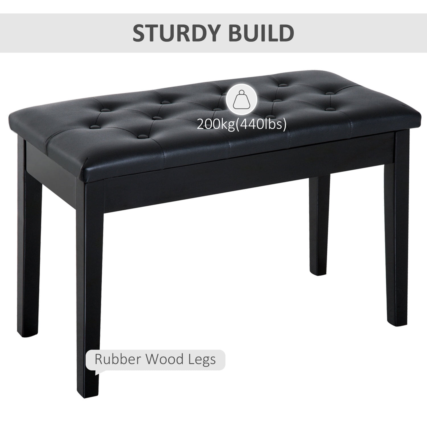 Duet Piano Bench for Solo & 2 Player Comfort