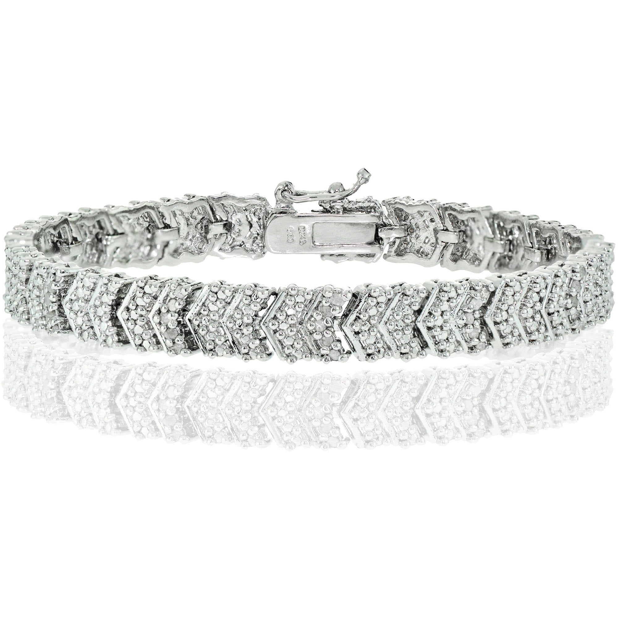18k White Gold Plated Cubic Zirconia Round-Cut CZ Tennis Bracelet by Orrous & Co. 11.70 cttw, 7.25 inches - 8.25 inches