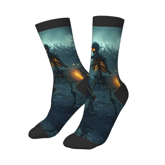 Kids Girls Boys Socks - Halloween Dancing Couple Comfort Breathable Crew Socks for Boys Girls Kids, Soft Athletic Running Socks for Boys Socks 6-10 Years Old