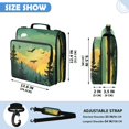 thumbnail image 3 of Zipper Binder with Shoulder Strap 2 inch 3 Ring Waterproof File Folder Organizer Bag 500 Sheet Green and Yellow Sunset, 3 of 8
