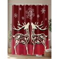 thumbnail image 4 of Christmas Elk Standard Shower Curtain Set, Waterproof Shower Curtains for Bathroom, Xmas Deer Abstract Art Winter Holiday Washable Fabric Cloth Bath Curtain for Bathtub with Hooks 72x72 Inches, 4 of 6