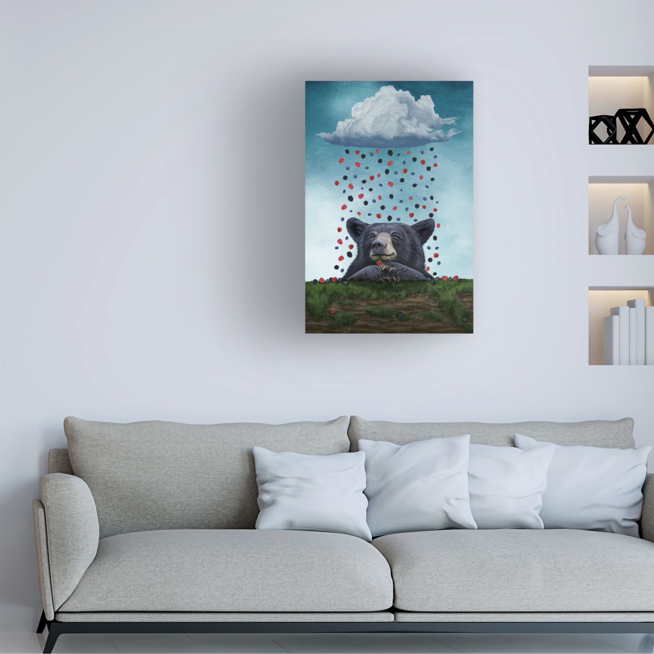 Canvas Wall Art - Paula Belle Flores 'A Bears Dream' Wall Art for Living Room, Bedroom, or Office Décor by Trademark Fine Art - 12 x 19 Inches