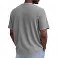 thumbnail image 4 of Henley Shirts for Men Short Sleeve Waffle-Knit Casual 3 Button T-Shirt Regular-Fit Gray M, 4 of 4