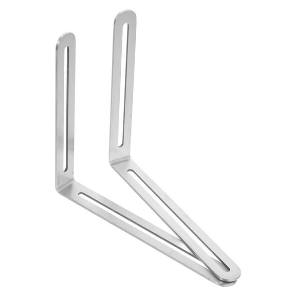 FRCOLOR Stainless Steel Adjustable L bracket for Shelves Silver Color Sturdy and Durable 2 Pieces