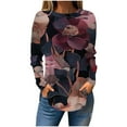 thumbnail image 2 of Censtreet Womens Long Sleeve Tops Casual Shirts for Women Summer Flower Printed T Shirt Crewneck Floral Tee, 2 of 5