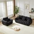 thumbnail image 5 of Muumblus Pure 2 Pieces Living Room Furniture Set, Single Sofa Chair and 3-Seater Sofa, Black Teddy, 5 of 8