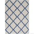 thumbnail image 1 of Allstar Modern Contemporary Ivory Blue High Pile Posh Shaggy Trellis Patterned Area Rug (5' 0" x 7' 0"), 1 of 6