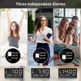 thumbnail image 4 of JALL Digital Alarm Clock, with Wooden Electronic LED Time Display, 3 Alarm Settings, Weekday/Weekend Mode, Temperature Detect, Wood Made Electric Clo, 4 of 5