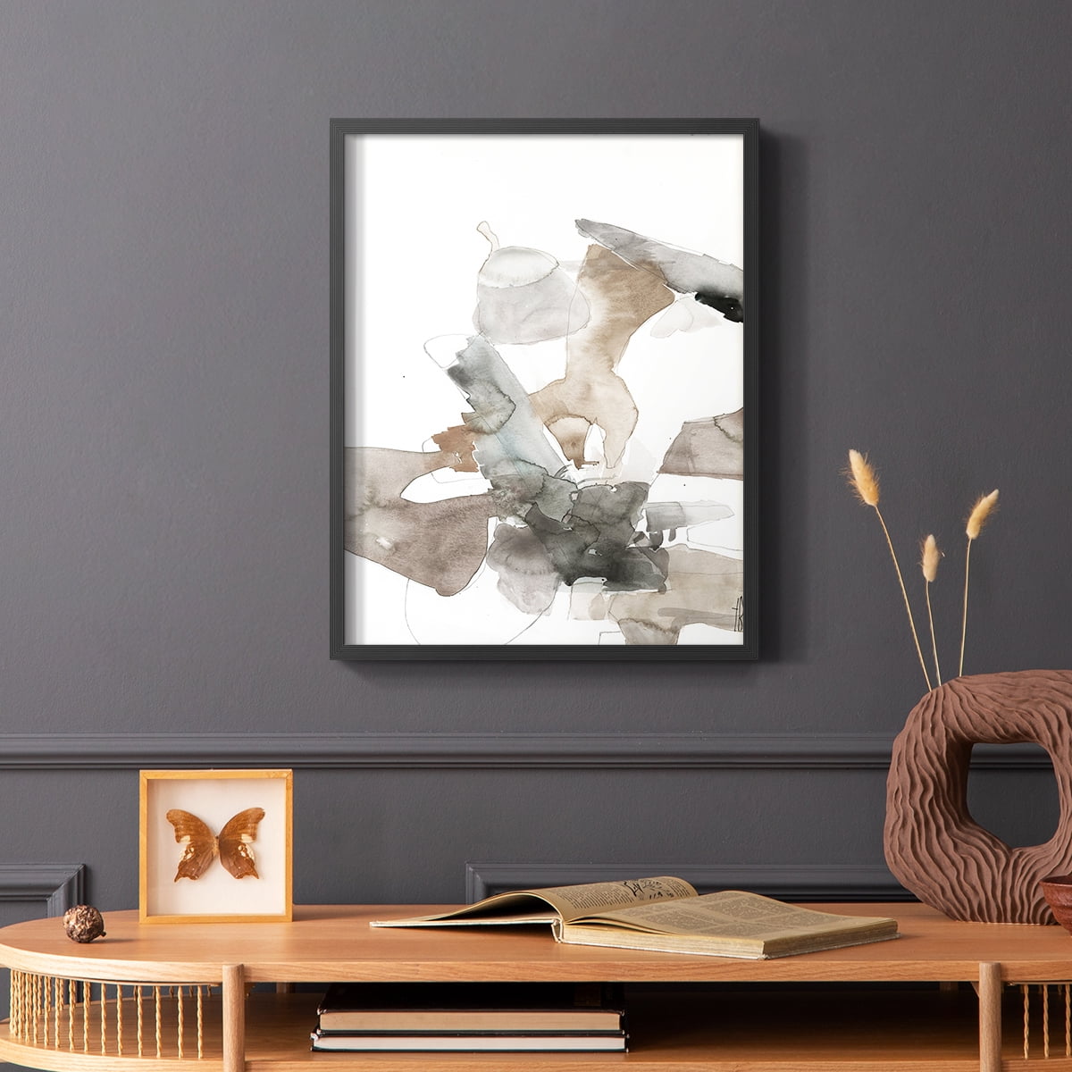 Untitled VIII V31 Framed Print in Black Solid Wood Framed Print No Nail Hanging
