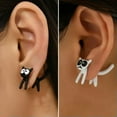 thumbnail image 4 of GKNET Retro Black Cat Funny Ear Stud Earrings Simple Earrings Fashion Delicate Jewelry Women-1.Cat Earrings, 4 of 8